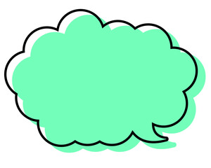 シンプルな線がずれた吹き出し　丸みのある雲形