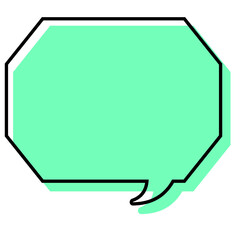 シンプルな線がずれた吹き出し　角のある八角形