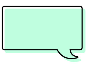 シンプルな線がずれた吹き出し　四角形