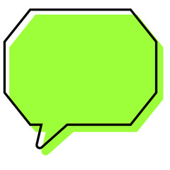 シンプルな線がずれた吹き出し　角のある八角形