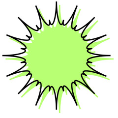 シンプルな線がずれた吹き出し　ギザギザした形