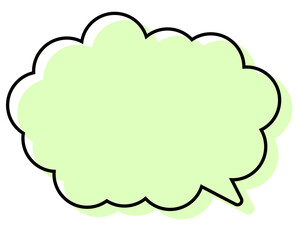 シンプルな線がずれた吹き出し　丸みのある雲形