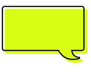 シンプルな線がずれた吹き出し　四角形