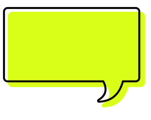 シンプルな線がずれた吹き出し　四角形