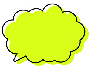 シンプルな線がずれた吹き出し　丸みのある雲形