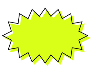 シンプルな線がずれた吹き出し　細長いギザギザした形