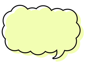 シンプルな線がずれた吹き出し　細長い雲形