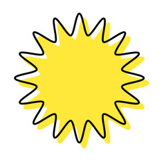 シンプルな線がずれた吹き出し　丸みのあるギザギザした形