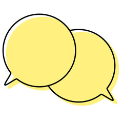 シンプルな線がずれた吹き出し　重なる会話