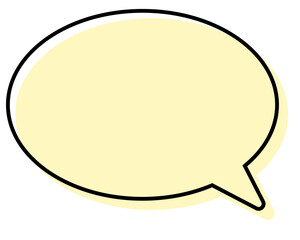 シンプルな線がずれた吹き出し　丸形