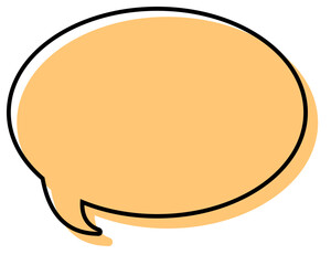 シンプルな線がずれた吹き出し　丸形