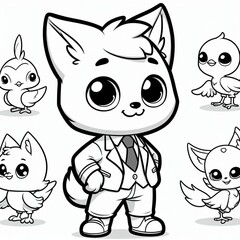 illustration pour page de coloriage enfant