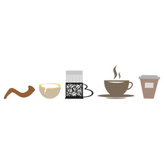 Coffee item icon. Beverage tool collection. Vector drink equipment. Lifestyle object symbol.