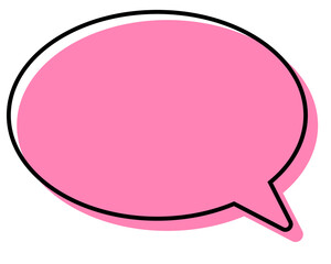 Fototapeta premium シンプルな線がずれた吹き出し 丸形