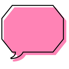 シンプルな線がずれた吹き出し　角のある八角形