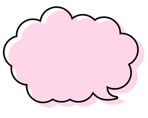 シンプルな線がずれた吹き出し　丸みのある雲形