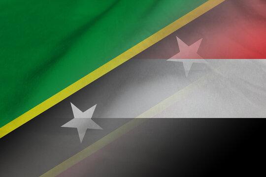 Saint Kitts and Nevis and Sudan political flag international negotiation SDN KNA