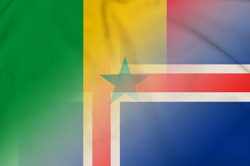 Senegal and Iceland official flag international negotiation ISL SEN © dmitriy