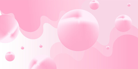 Abstract background with pink metaball shapes. Morphing organic blobs. Vector 3d illustration. Abstract 3d background. Liquid shapes. Banner or sign design