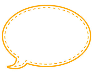 シンプルなカラー線の吹き出し　丸形