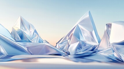 Crystalline Glacial Peaks: Abstract 3D Render