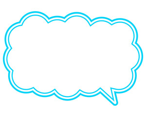 シンプルなカラー線の吹き出し　細長い雲形