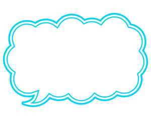 シンプルなカラー線の吹き出し　細長い雲形