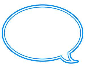 シンプルなカラー線の吹き出し　丸形