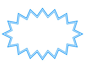 シンプルなカラー線の吹き出し　細長いギザギザした形