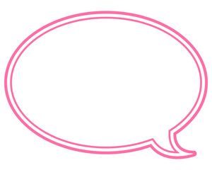 シンプルなカラー線の吹き出し　丸形