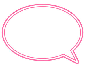 シンプルなカラー線の吹き出し　丸形