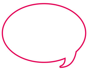 シンプルなカラー線の吹き出し　丸形