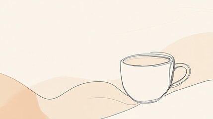 A cup is sitting on a table with a light background