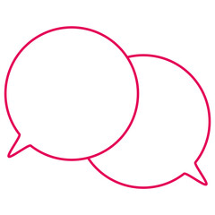 シンプルなカラー線の吹き出し　重なる会話