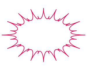 シンプルなカラー線の吹き出し　細長いギザギザした形