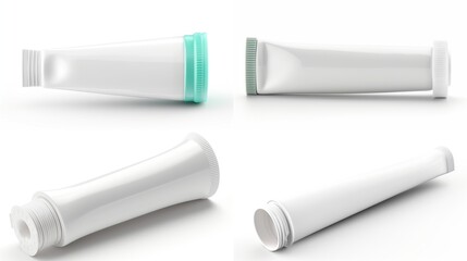 White tube cosmetic product packaging mockups