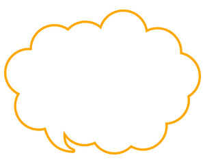 シンプルなカラー線の吹き出し　丸みのある雲形