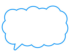 シンプルなカラー線の吹き出し　細長い雲形