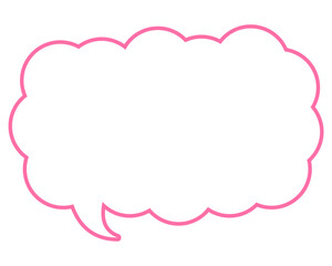 シンプルなカラー線の吹き出し　細長い雲形