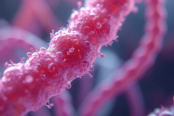 Microbiology. Bacteriological microcosm substance close-up.