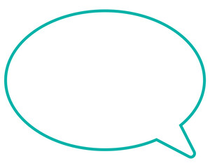 シンプルなカラー線の吹き出し　丸形