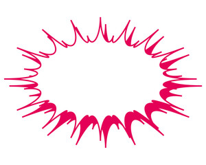 シンプルなカラー線の吹き出し　細長いギザギザした形