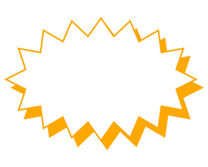 シンプルなカラー線の吹き出し　細長いギザギザした形