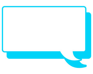 シンプルなカラー線の吹き出し　四角形