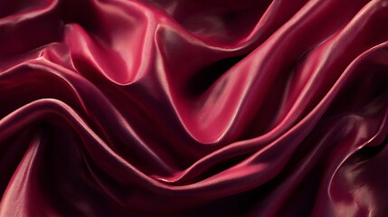 Obraz premium 深紅のシルクが織りなす優雅なドレープ