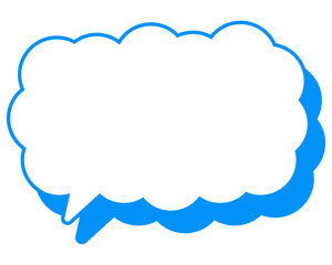 シンプルなカラー線の吹き出し　細長い雲形