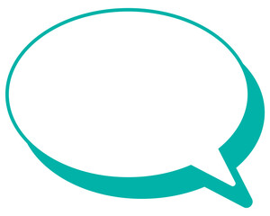 シンプルなカラー線の吹き出し　丸形