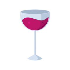 Short wine glass filled. Vector