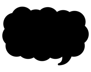 シンプルなカラーの吹き出し　細長い雲形