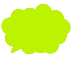 シンプルなカラーの吹き出し　丸みのある雲形